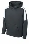 Sport-Tek Youth Sport-Wick Fleece United Pullover Hoodie YST255 Iron Grey/ White