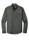 Port Authority Long Sleeve SuperPro React Twill Shirt. W808 Storm Grey