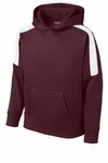 Sport-Tek Youth Sport-Wick Fleece United Pullover Hoodie YST255 Maroon/ White