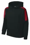 Sport-Tek Youth Sport-Wick Fleece United Pullover Hoodie YST255 Black/ Deep Red