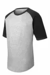 Sport-Tek Short Sleeve Colorblock Raglan Jersey. T201 Heather Grey/ Black