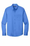 Port Authority Long Sleeve SuperPro React Twill Shirt. W808 Ultramarine Blue