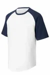 Sport-Tek Short Sleeve Colorblock Raglan Jersey. T201 White/ Navy