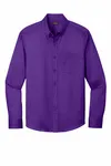Port Authority Long Sleeve SuperPro React Twill Shirt. W808 PURPLE