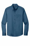 Port Authority Long Sleeve SuperPro React Twill Shirt. W808 Regatta Blue