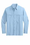 Port Authority Long Sleeve UV Daybreak Shirt W960 Light Blue