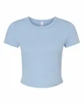 Women's Micro Rib Baby Tee Solid Baby Blue Blend