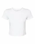 Women's Micro Rib Baby Tee Solid White Blend