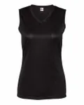 Women's Sleeveless V-Neck T-Shirt BLACK