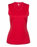 Women's Sleeveless V-Neck T-Shirt RED