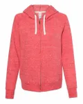 Women's Snow Heather French Terry Full-Zip Hooded Sweatshirt RED