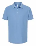 Men's 50/50 Sport Pique Polo Heather Light Blue
