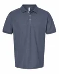 Men's 50/50 Sport Pique Polo Heather Navy