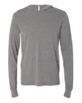 Bella + Canvas Unisex Jersey Long-Sleeve Hoodie Grey Triblend