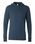 Bella + Canvas Unisex Jersey Long-Sleeve Hoodie Heather Navy