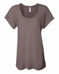 Ladies' Flowy Raglan T-Shirt Pebble Brown