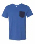 Bella + Canvas Men's Jersey Short-Sleeve Pocket T-Shirt Heather True Royal/ Navy