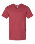 American Apparel Unisex CVC V-Neck T-Shirt Heather Cardinal