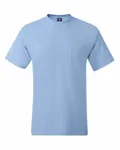 Hanes Adult Beefy-T with Pocket Light Blue