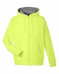 Harriton Men's ClimaBloc Lined Heavyweight Hooded Sweatshirt SAFETY YELLOW