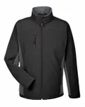 Devon & Jones Men's Soft Shell Colorblock Jacket Black/ Dark Charcoal