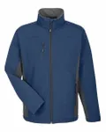 Devon & Jones Men's Soft Shell Colorblock Jacket Navy/ Dark Charcoal
