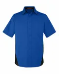 Harriton Men's Tall Flash IL Colorblock Short Sleeve Shirt True Royal/ Black