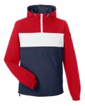 Nautica Unisex Windward Pullover Jacket Red/ White/ Navy