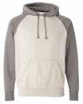 J America Adult Vintage Heather Pullover Hooded Sweatshirt Oatmeal Heather/ Smoke Heather
