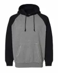 J America Adult Vintage Heather Pullover Hooded Sweatshirt Smoke Heather/ Black