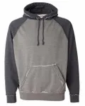 J America Adult Vintage Heather Pullover Hooded Sweatshirt Smoke Heather/ Charcoal Heather