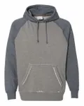 J America Adult Vintage Heather Pullover Hooded Sweatshirt Smoke Heather/ Vintage Navy Heather