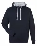 Just Hoods By AWDis Adult 80/20 Midweight Varsity Contrast Hooded Sweatshirt French Navy/ Heather Grey