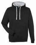 Just Hoods By AWDis Adult 80/20 Midweight Varsity Contrast Hooded Sweatshirt Jet Black/ Heather Grey