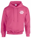 Gildan Adult Heavy Blend 8 oz., 50/50 Hooded Sweatshirt Safety Pink