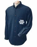 Harriton Men's 6.5 oz. Long-Sleeve Denim Shirt DARK DENIM