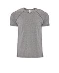 Next Level Apparel Men's Mock Twist Short-Sleeve Raglan T-Shirt Heather Gray