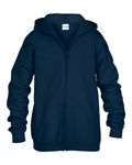 Gildan Youth Heavy Blend Full-Zip Hooded Sweatshirt Navy