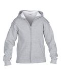 Gildan Youth Heavy Blend Full-Zip Hooded Sweatshirt Sport Grey