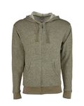 Next Level Apparel Adult Pacifica Denim Fleece Full-Zip Hooded Sweatshirt Military Green