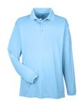 UltraClub Adult Cool & Dry Sport Long-Sleeve Polo Columbia Blue