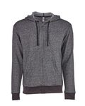 Next Level Apparel Adult Pacifica Denim Fleece Full-Zip Hooded Sweatshirt BLACK