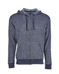 Next Level Apparel Adult Pacifica Denim Fleece Full-Zip Hooded Sweatshirt Midnight Navy