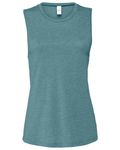 Bella + Canvas Ladies' Jersey Muscle Tank Hthr Deep Teal
