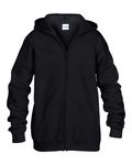 Gildan Youth Heavy Blend Full-Zip Hooded Sweatshirt BLACK