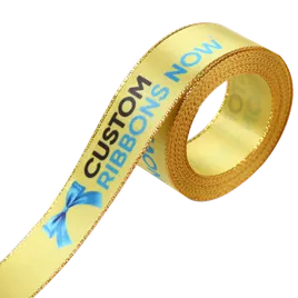 Metallic Edge Satin Ribbon - Custom Canvas Now