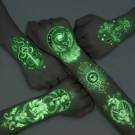 Glow Tattoos with Colorful Imprint - Custom Canvas Now