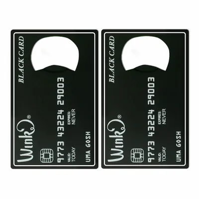 Black Card Shaped Bottle Opener - Custom Canvas Now