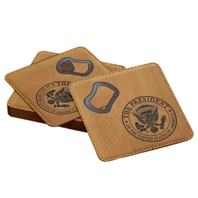 Leather Bottle Opener Coaster - Custom Canvas Now