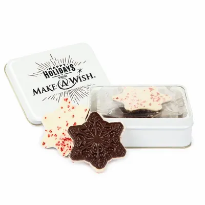 Keepsake Gift Tin with Snowflake Peppermint Bark - Custom Canvas Now